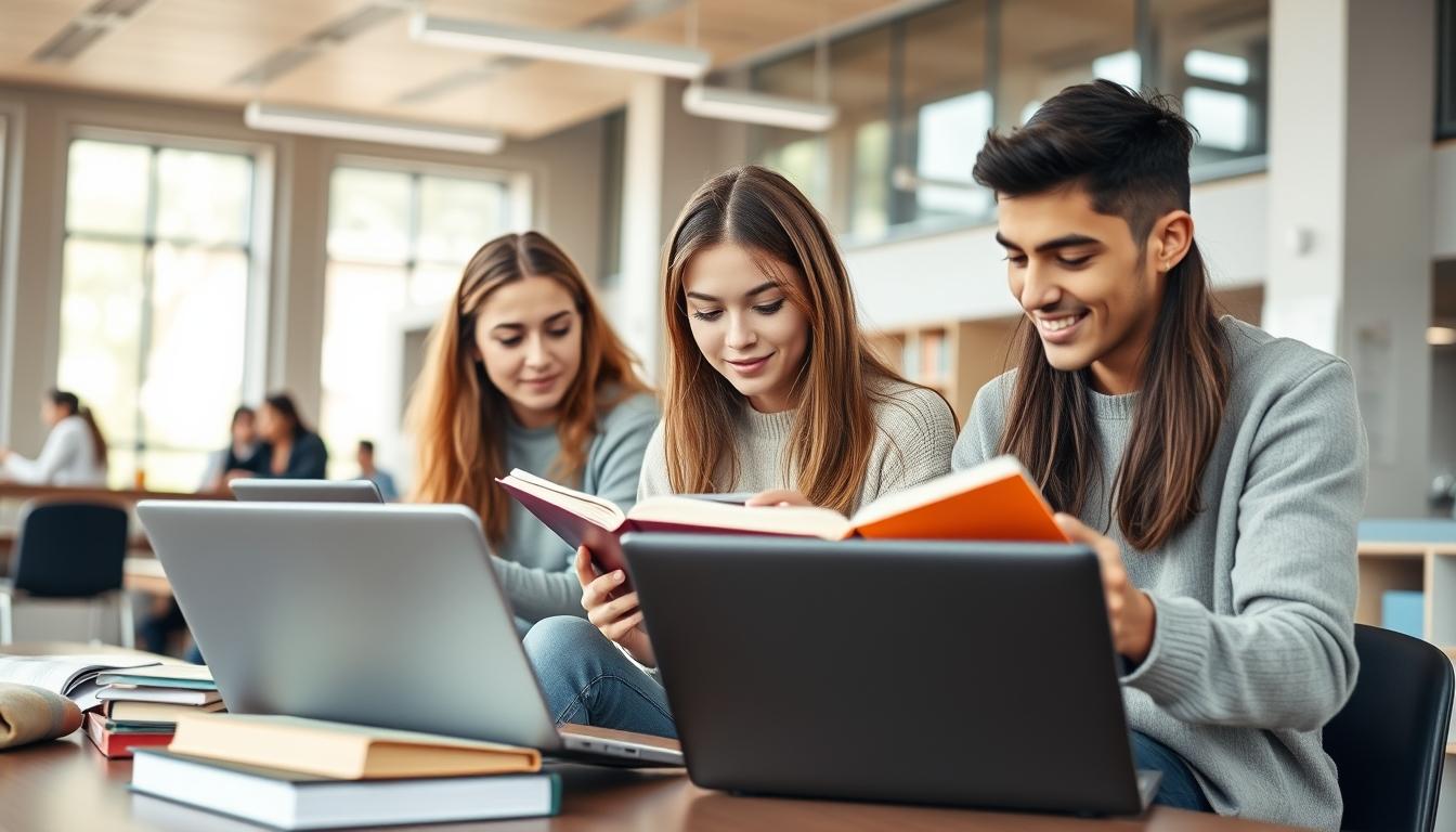 Students working in research laboratory