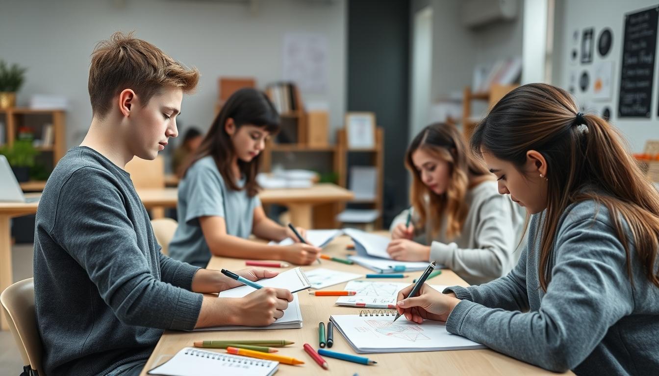 Structured study materials and learning resources on a desk